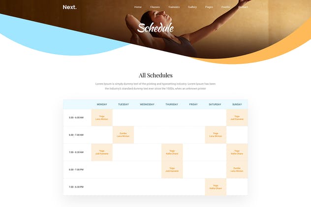 瑜伽俱乐部保健＆美容网站设计PSD模板 Yoga Club – Health Care & Beauty Center Template插图(5)