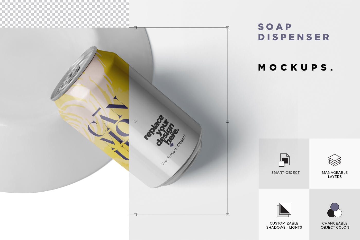 330ml容量易拉罐设计效果图样机 Can Mockup 330ml Size插图(5)