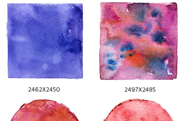 24款抽象几何水彩图形合集 Geometric Watercolor Shapes插图(3)