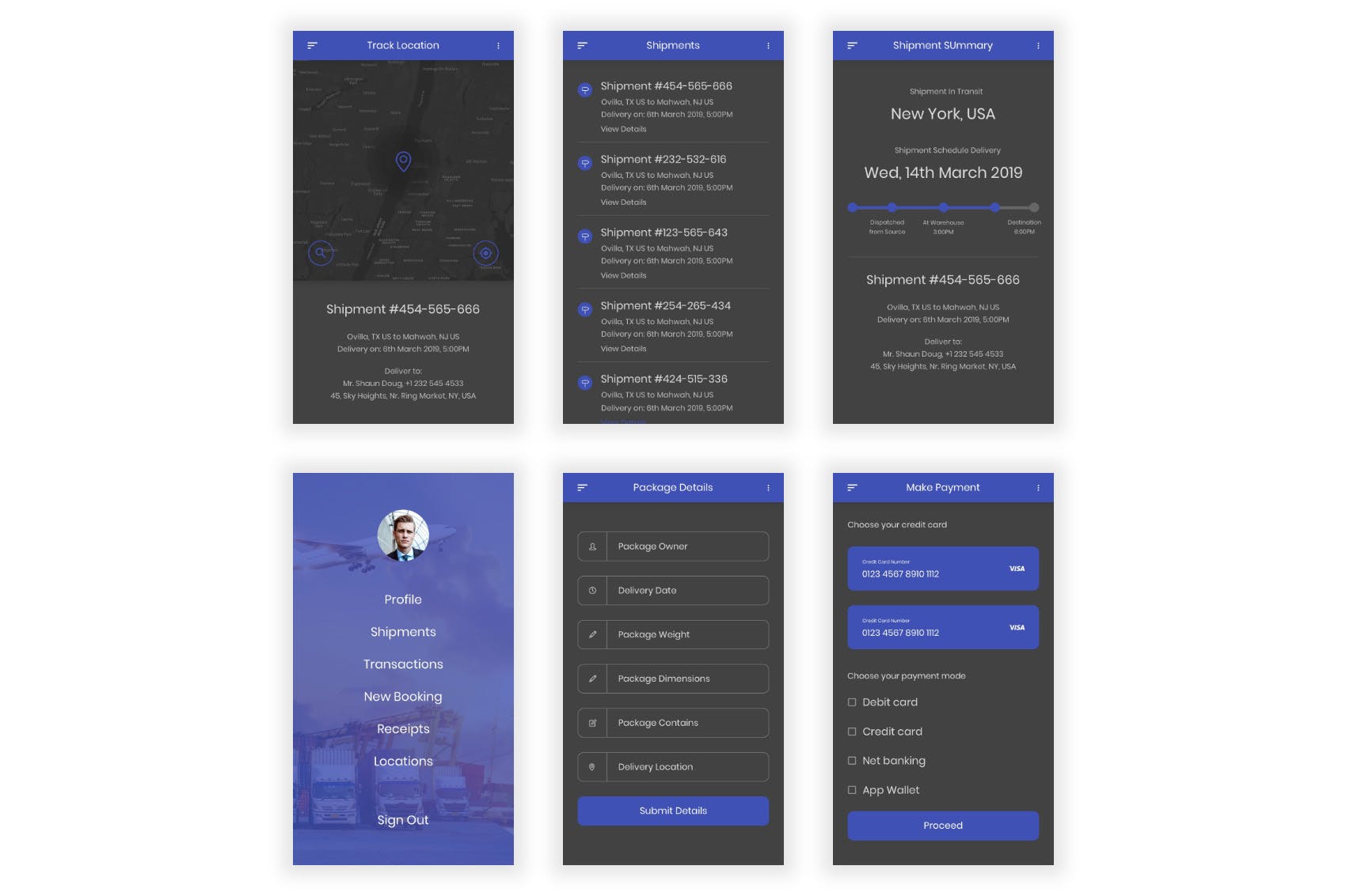物流运输快递APP应用UI界面设计SKETCH模板 Taark – Logistics & Transport Sketch UI Kit插图(7)