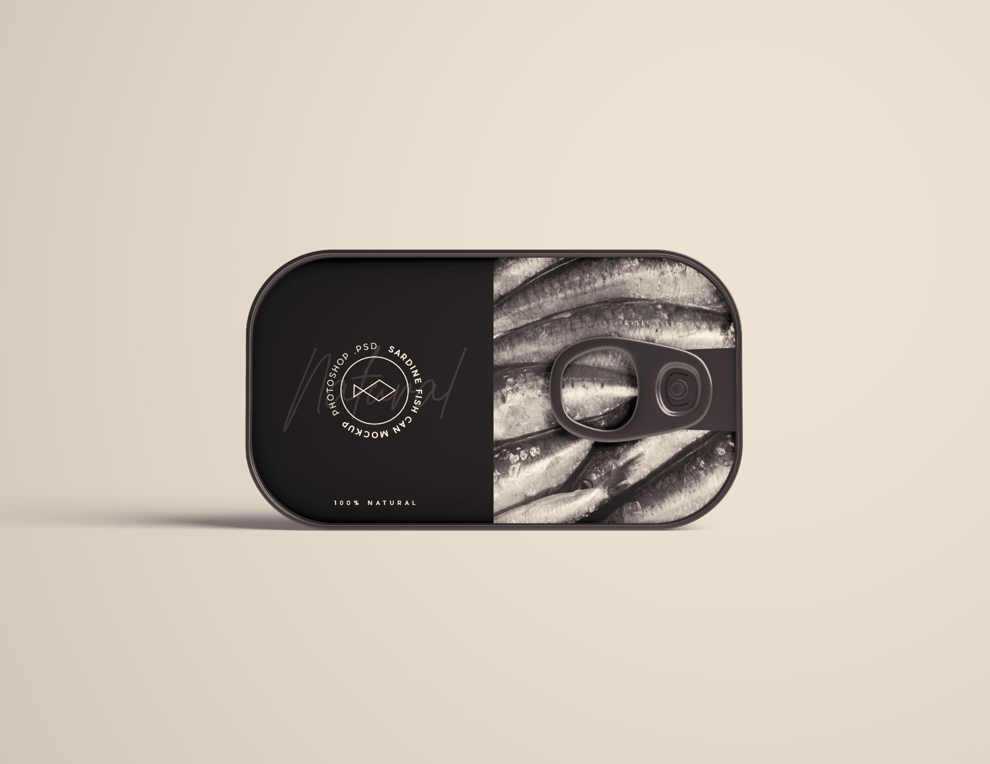 沙丁鱼罐头包装外观设计样机PSD模板 Sardine Can Mockup PSD插图(2)