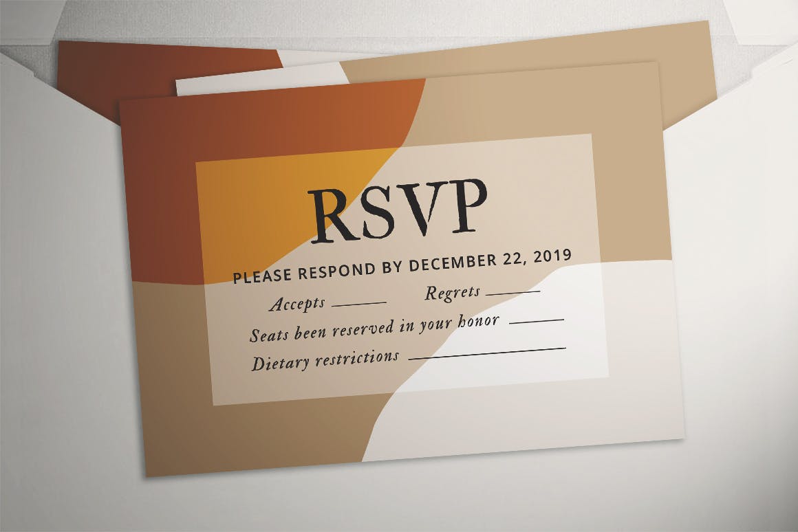 朴实无华风格婚礼邀请设计套装 Minimalist Wedding Suite插图(3)