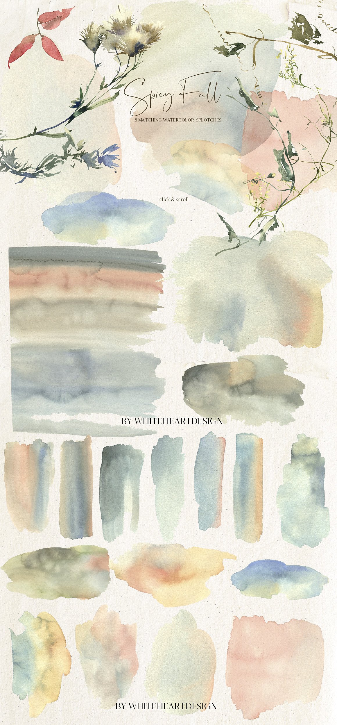 辛辣植物&花卉水彩剪贴画 Spicy Fall Watercolor Leaves Clipart插图(15)