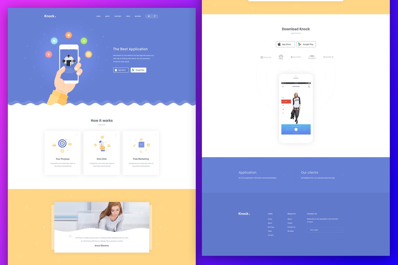 时尚简约的APP应用程序banner官方网站着陆页PSD设计模板插图