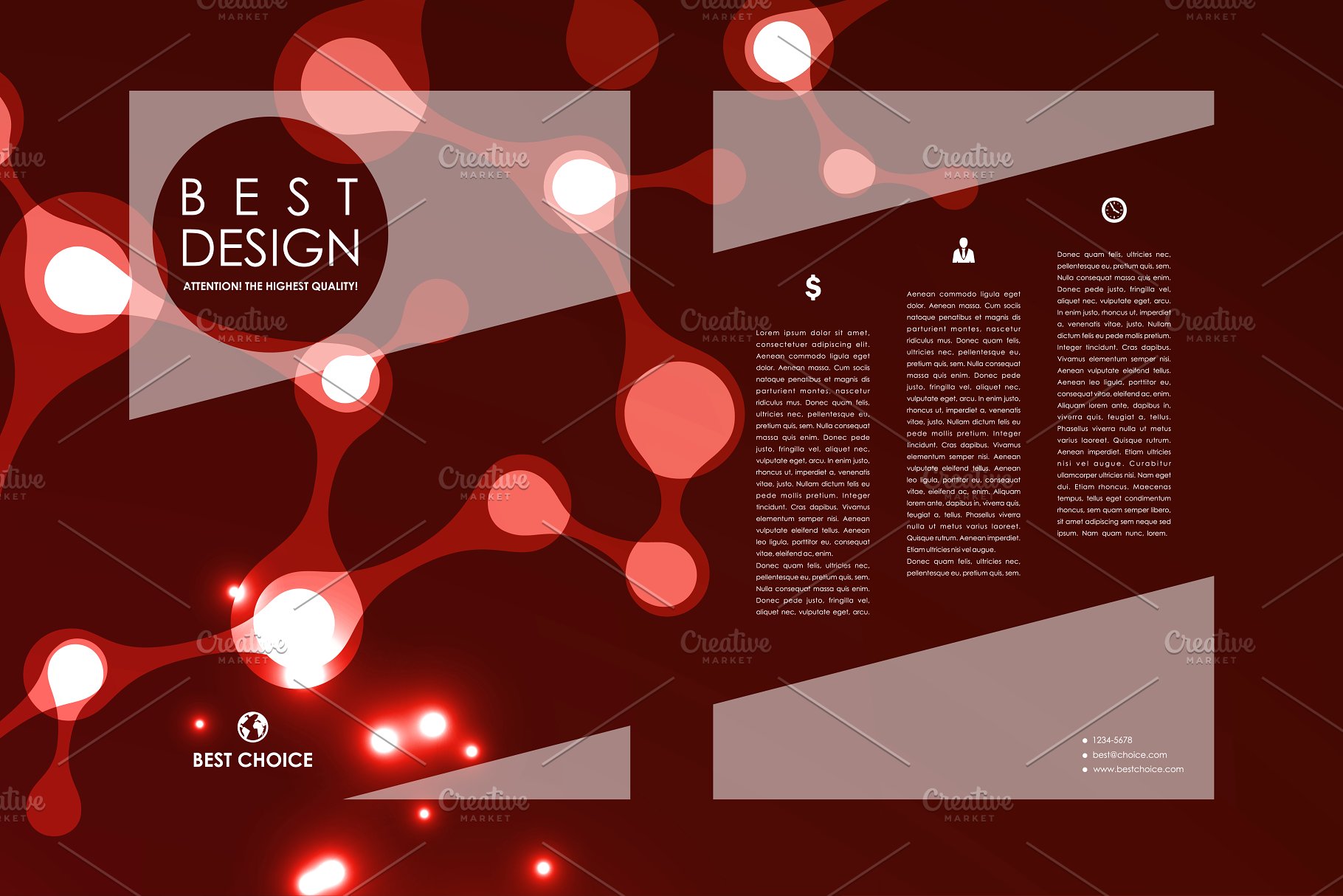 抽象图形蓝色背景小册子模板 Set of Abstract Brochures插图(11)
