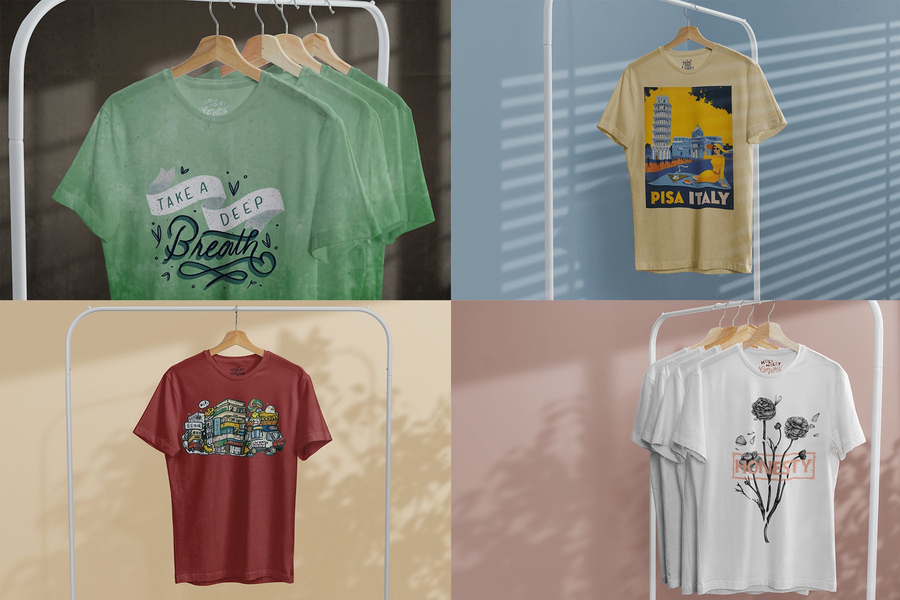 简易晾衣架T恤设计效果图样机素材库精选 T-Shirt Mock-Up on Hanger插图(10)