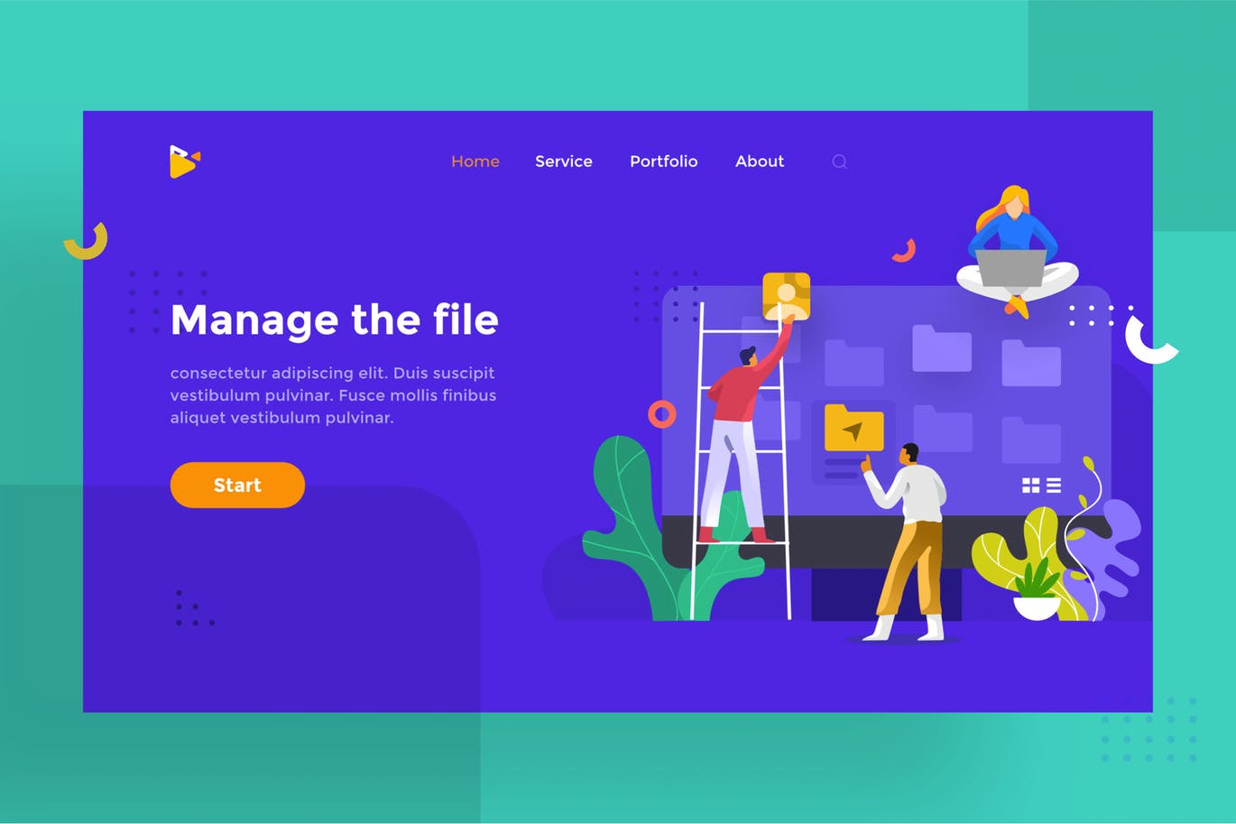 文件和文件夹管理主题矢量插画设计素材v1.5 Manage the file and folder Illustration 1.5插图