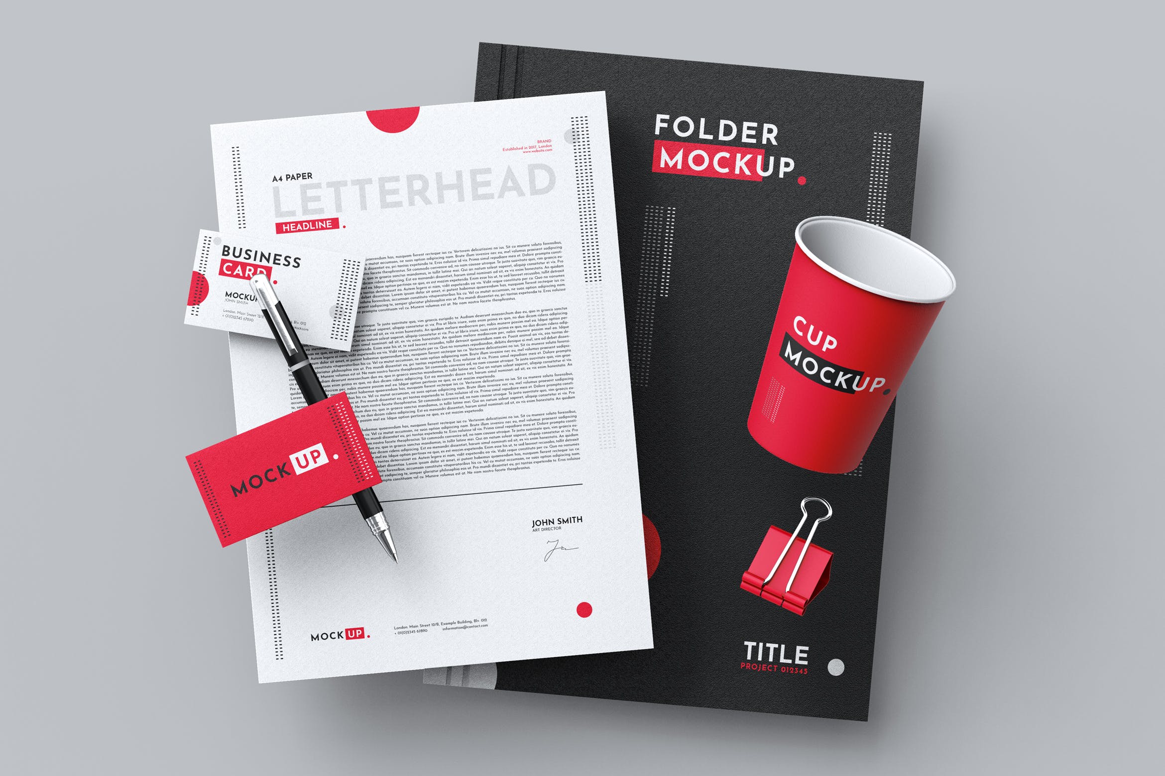 企业VI视觉设计办公用品预览样机模板 Stationery Branding Mock-Up Template插图