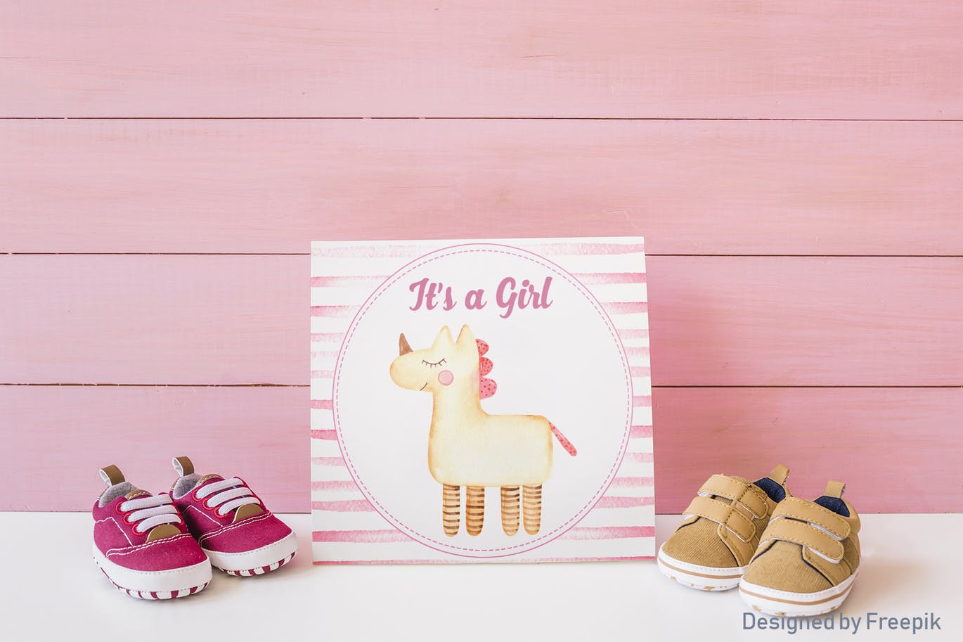 女新生儿婴儿水彩手绘矢量剪贴画/卡片/无缝图案背景素材 It’s a girl watercolor clipart, cards, patterns插图(9)