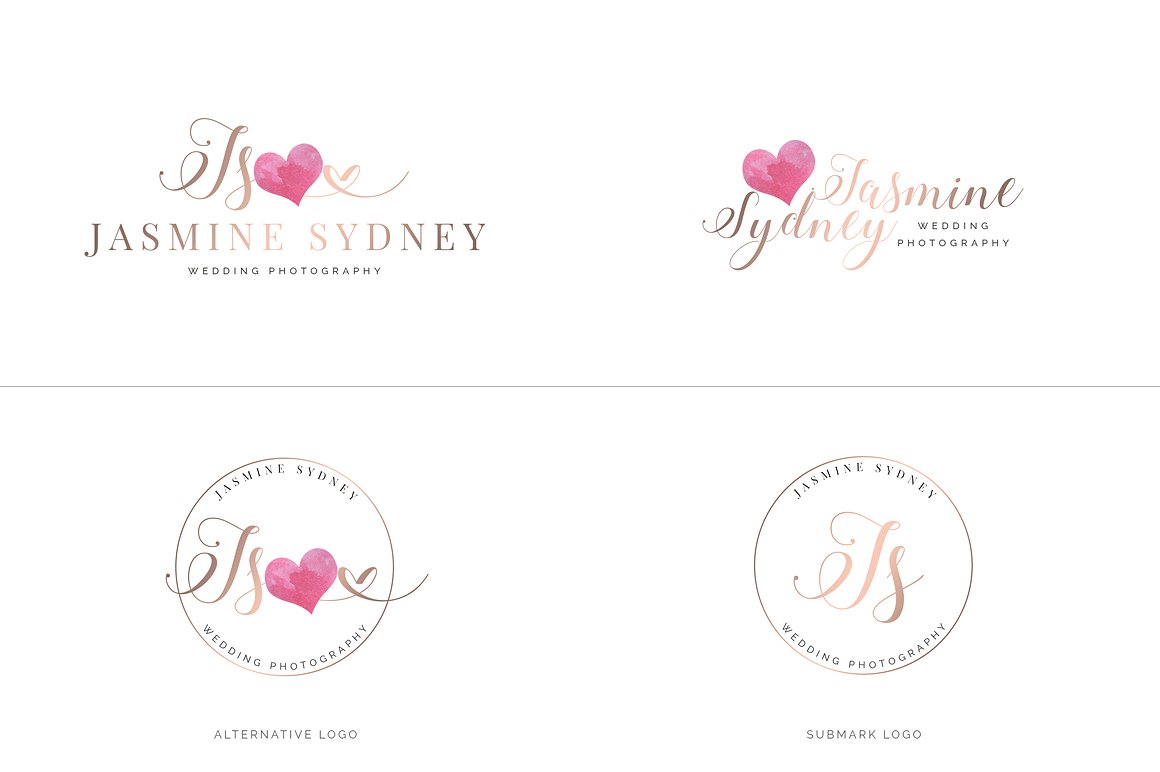 超级水彩风 Logo 设计素材包 Watercolor Premade Branding Logo Kit [模板、纹理&元素]插图(11)