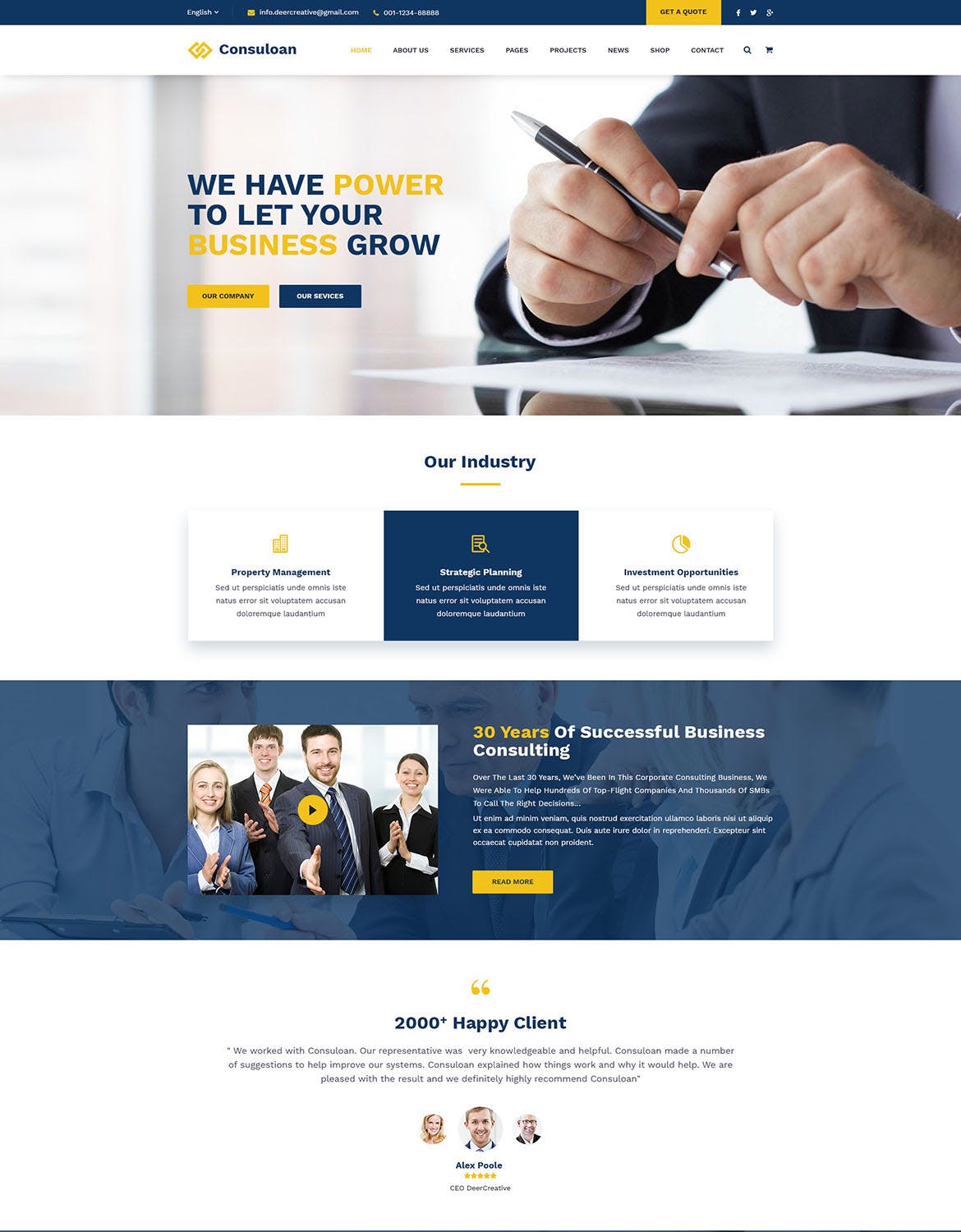 企业服务咨询网站多用途网站设计PSD模板 Consuloan | Multipurpose Consulting Psd Templates插图(2)