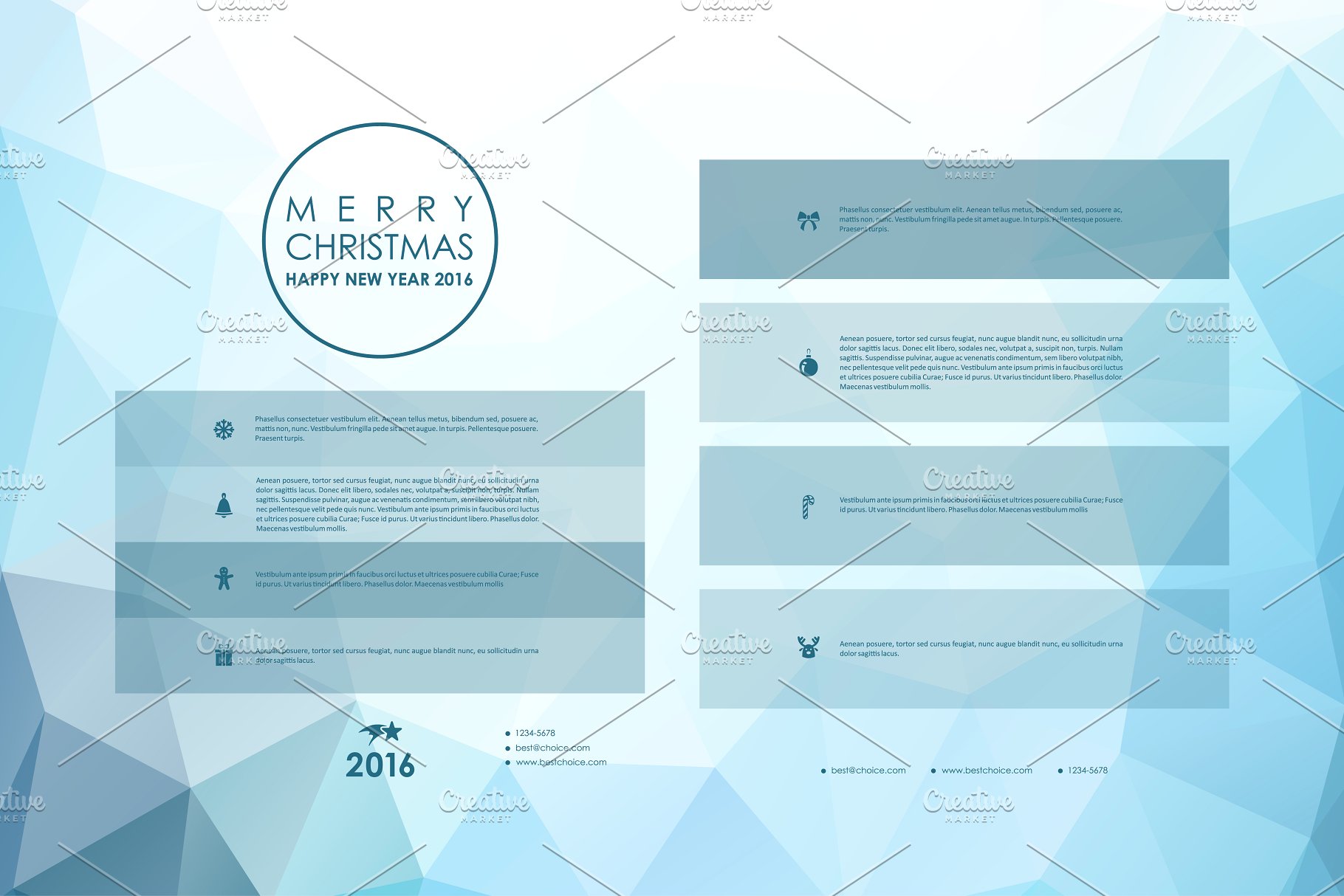 圣诞节主题小册子模板 Merry Christmas Brochures插图(7)