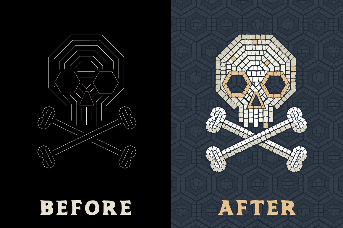 马赛克画笔笔刷与图案纹理 Mosaic Maker – Brushes & Patterns插图