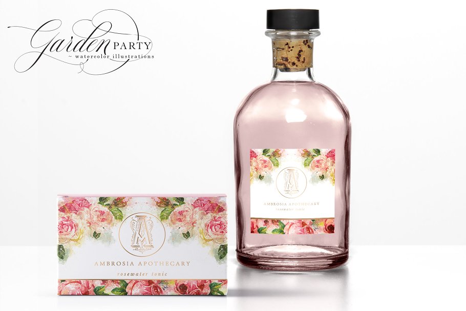 花园派对水彩剪贴画 Garden Party Watercolor Graphics插图(11)