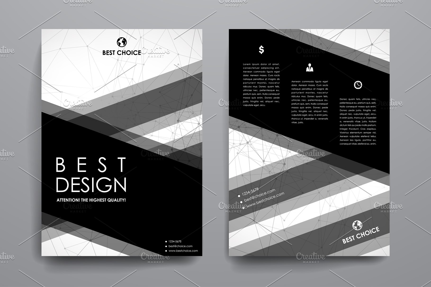 分子结构图形背景画册小册子模板 Molecular brochures插图(7)