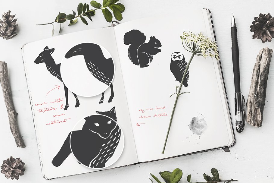 林地和冬季矢量图形 Woodlands & Winter Vector Graphics插图(3)