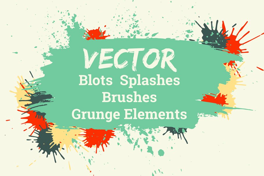 泼墨图案矢量插画素材 Just Splash It! Grunge vector blots插图(1)