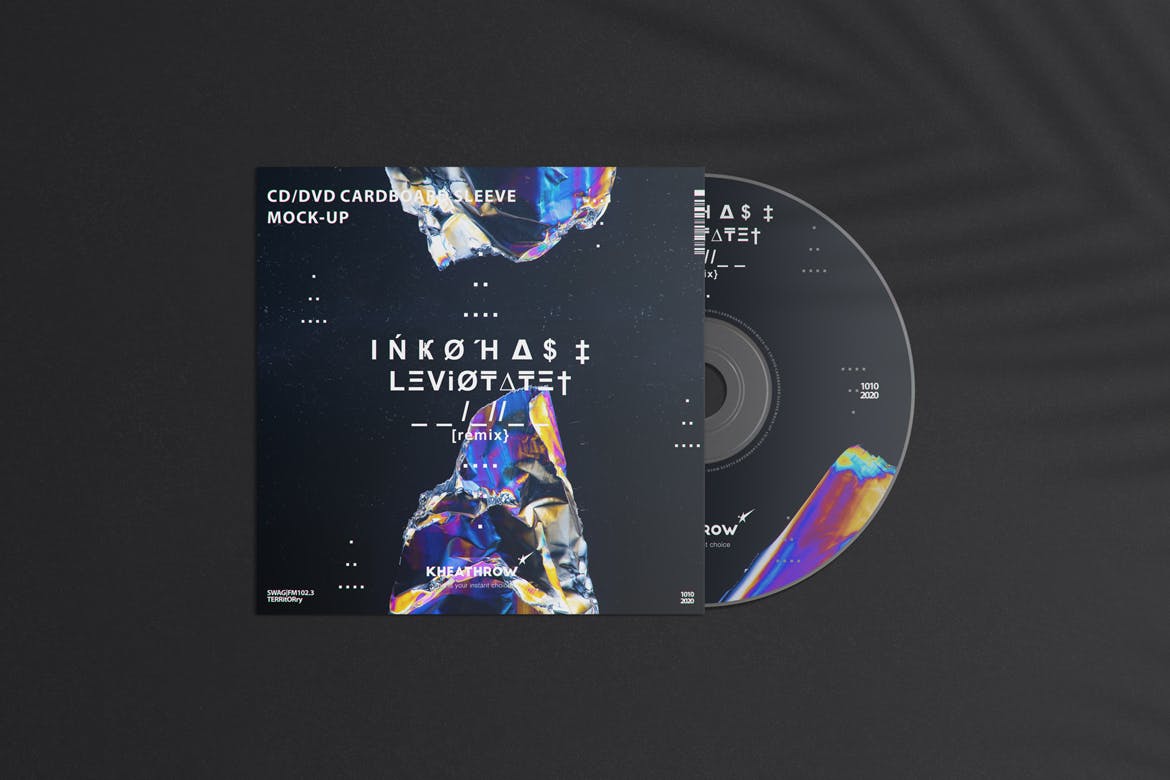 CD/DVD光盘包装&封面设计素材库精选模板v1 CD / DVD Сardstock Paper Sleeve Mock-Ups Vol.1插图(1)
