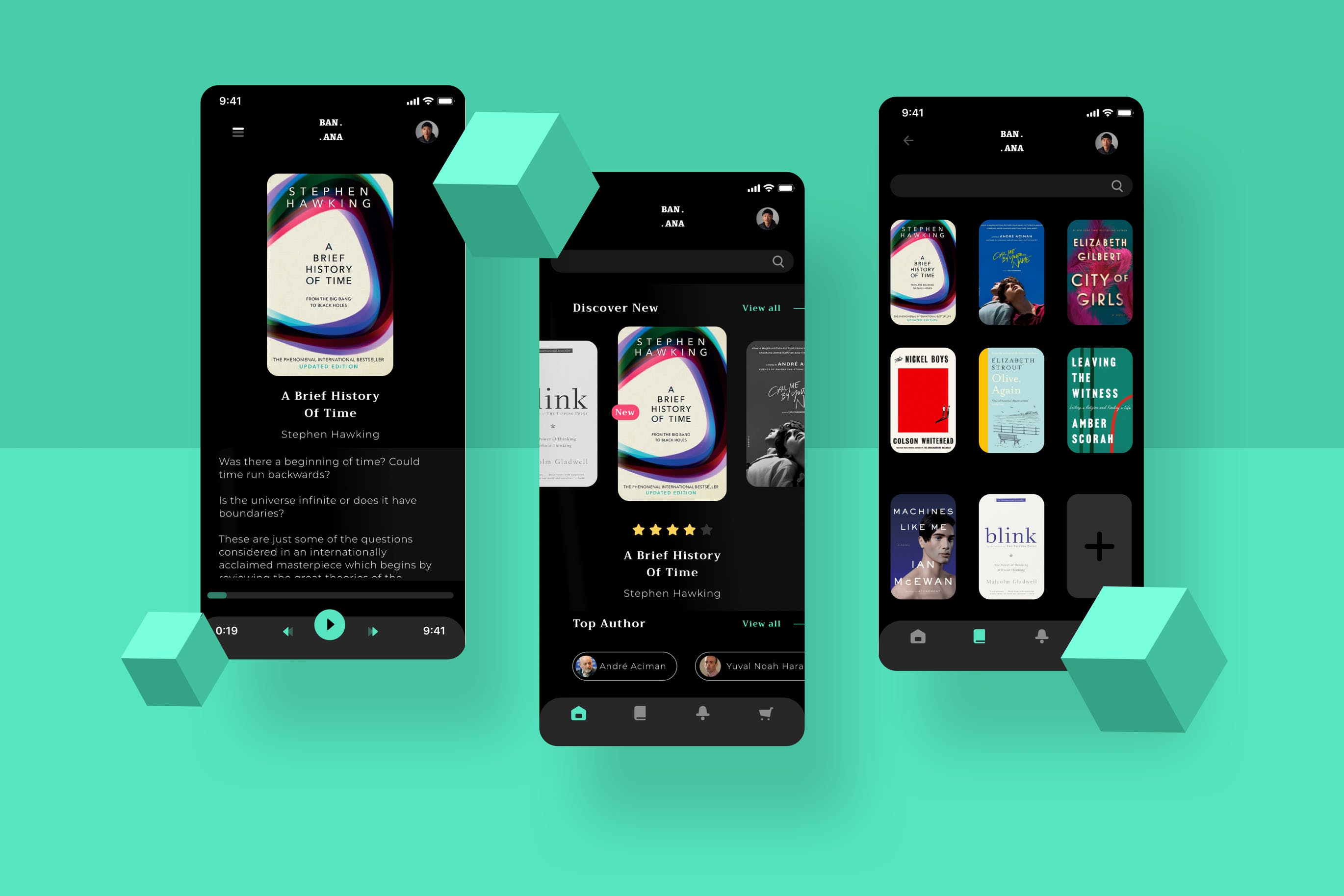 在线阅读电子书APP应用界面设计素材库精选模板 Banana Ebook Lifestyle UI – PP插图