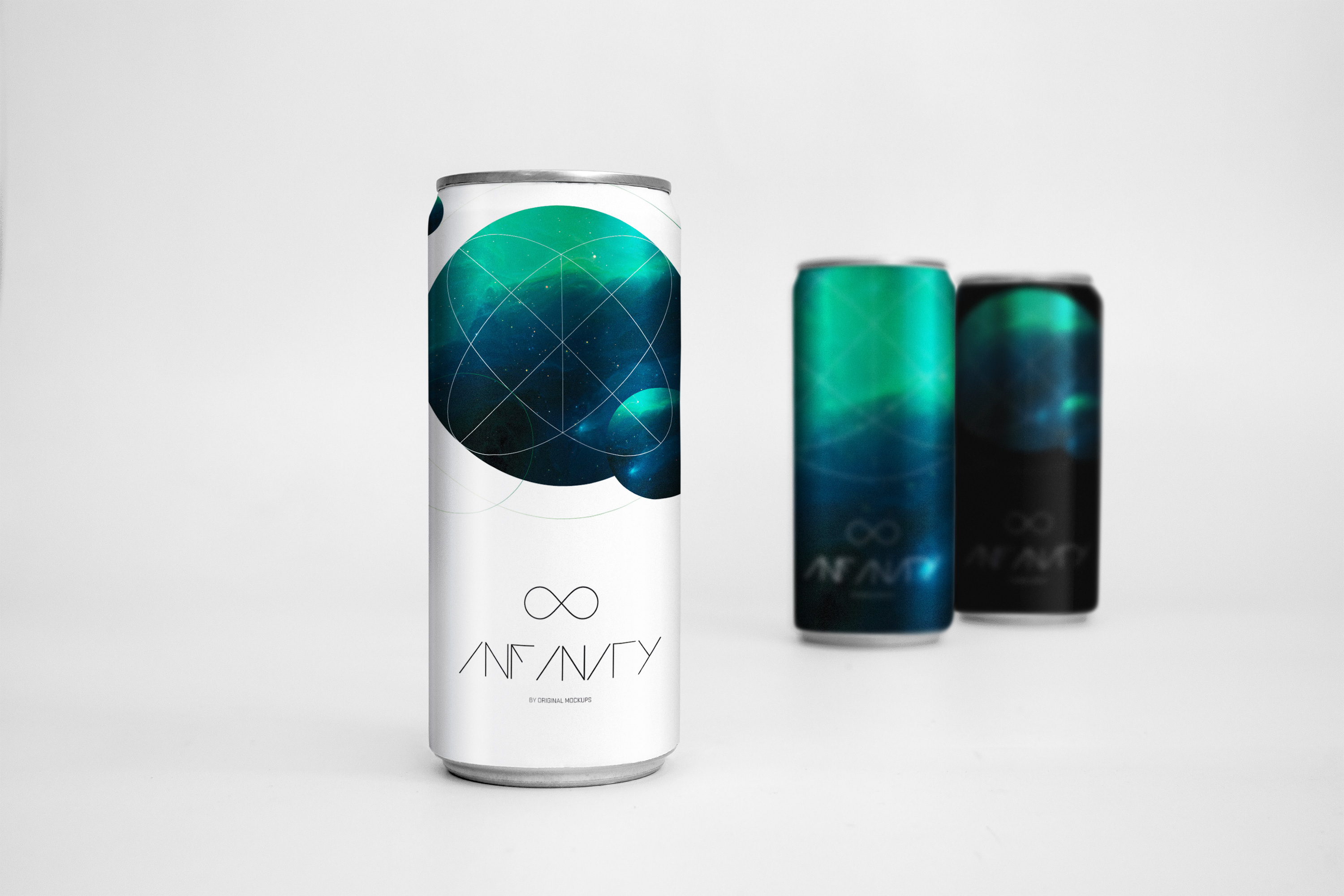 啤酒罐饮料易拉罐外观设计效果图样机3 Sleek Cans Mockup 3插图