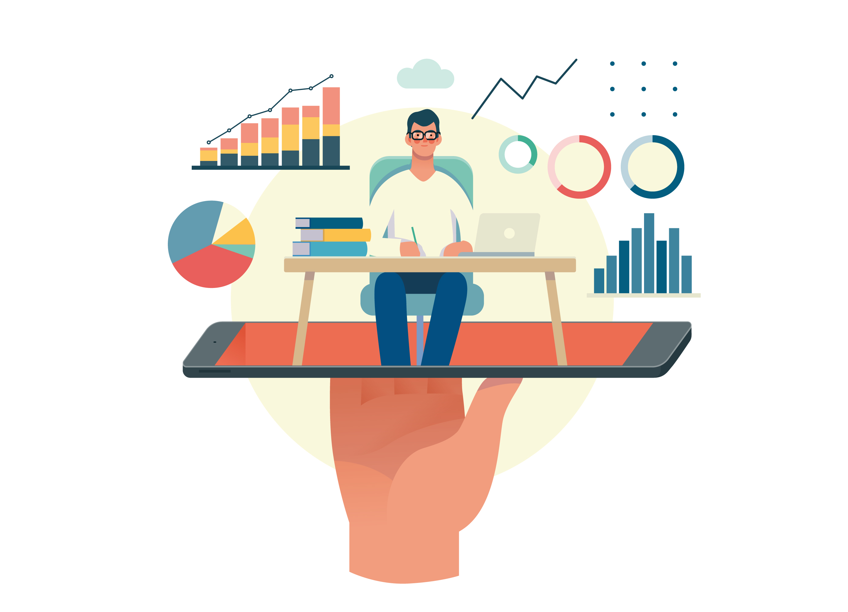 互联网多种商业业务概念扁平化插画下载[Ai]插图(12)