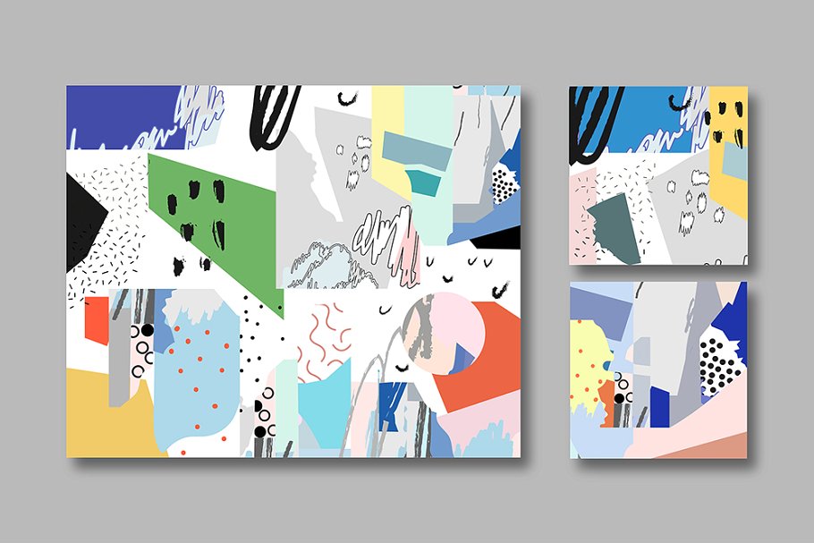 抽象印象派水彩插画素材 CUT out graphic pack.插图(6)