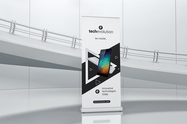 易拉宝Banner广告设计展示样机 Roll Up Banner Stand Mockup插图(6)