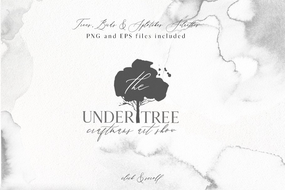 绿色森林水彩图案剪切画集合 Forest – Green Watercolor Bundle插图(13)