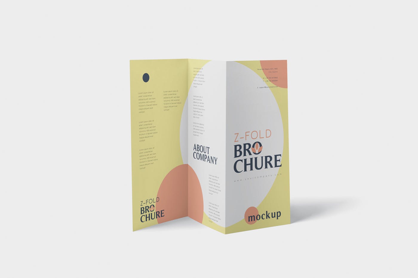 三折页设计风格企业传单/宣传单设计图样机素材库精选 DL Z-Fold Brochure Mockup – 99 x 210 mm Size插图(6)