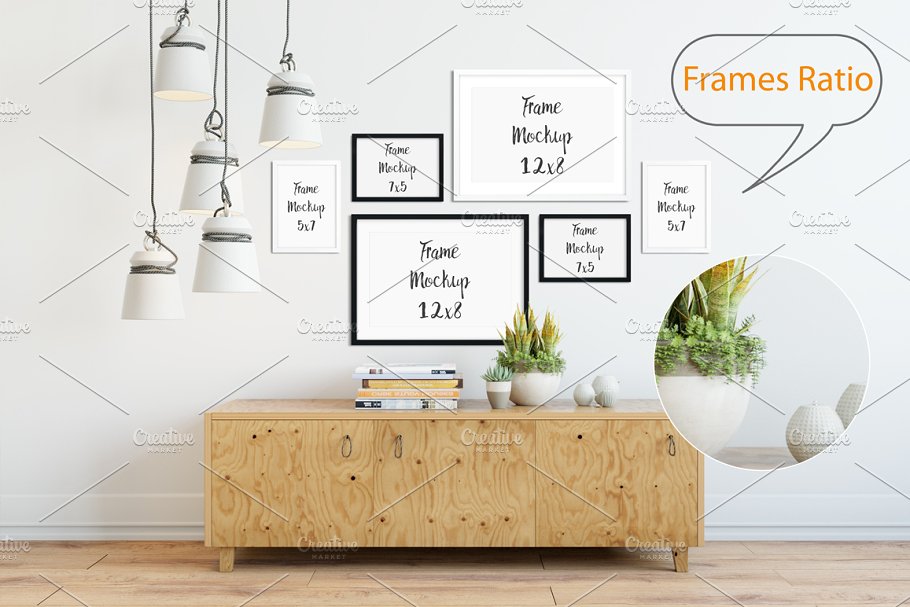 相框画框&墙纸墙漆展示样机 Interior Frame & Wall Mockup – 04插图(2)