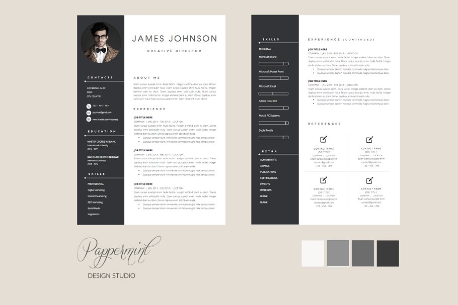 经典实用个人简历模板合集 Resume Template + Cover Letter WORD插图(3)