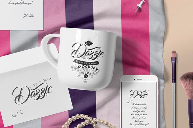 华丽的卡片和信封设计样机模板 Gorgeous Card & Envelope Mockup Scenes插图(2)