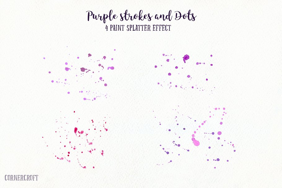 紫色水彩笔画肌理纹理 Watercolor Texture Purple Stroke插图(1)