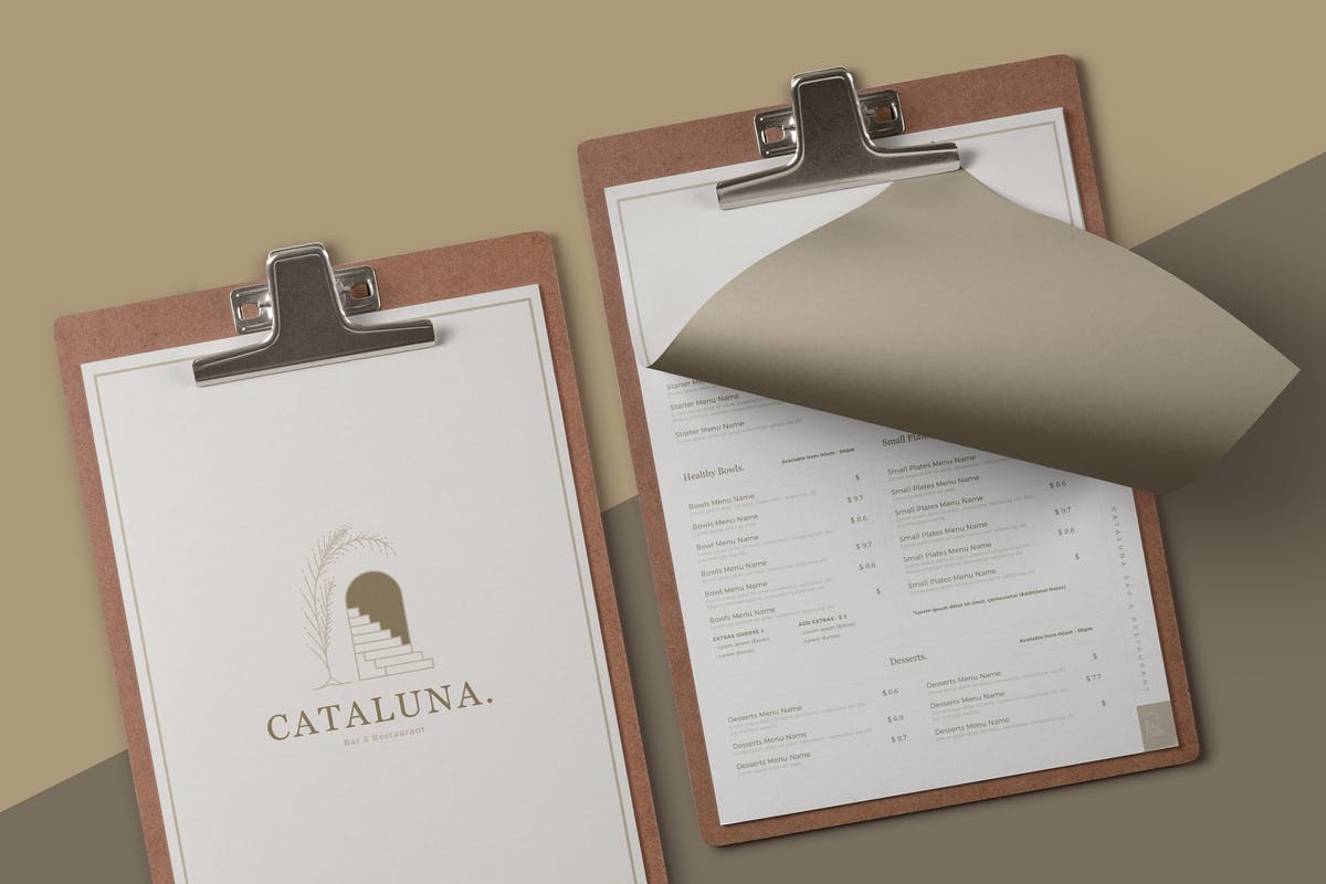 极简现代设计风格餐厅菜单设计模板 Restaurant Menu插图