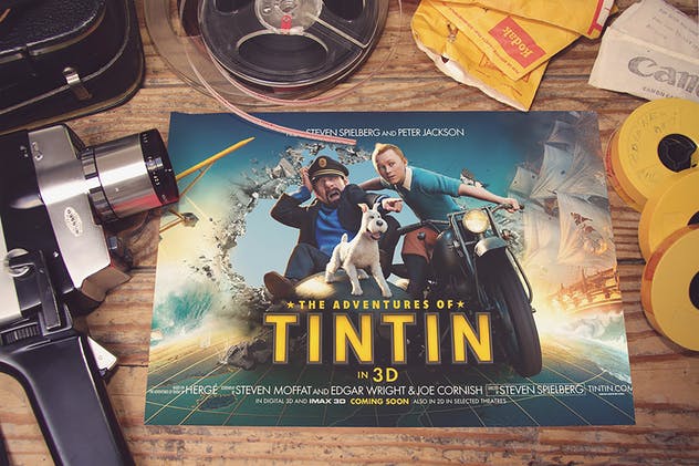 海报设计俯视效果图样机模板 Horizontal Poster Mockup插图(5)