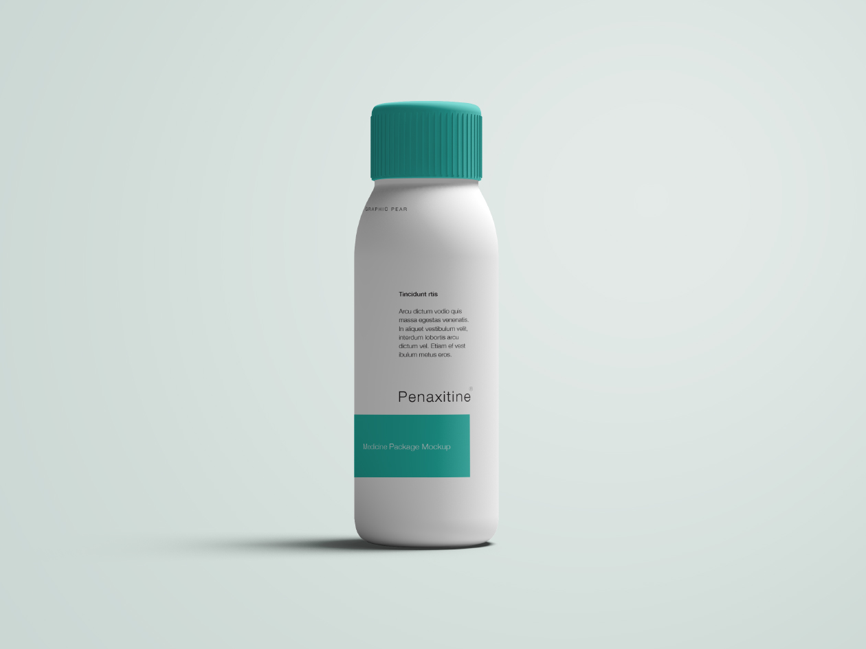 口服药物包装瓶设计效果图PSD样机模板 Medicine Bottle Mockup – PSD插图