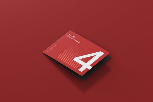 高分辨率折叠传单宣传册样机模板 Roll Fold Brochure Mockup Landscape Din A4 A5 A6插图(3)