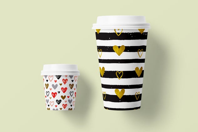 浪漫主题无缝图案设计素材 Romantic Seamless Patterns插图(2)