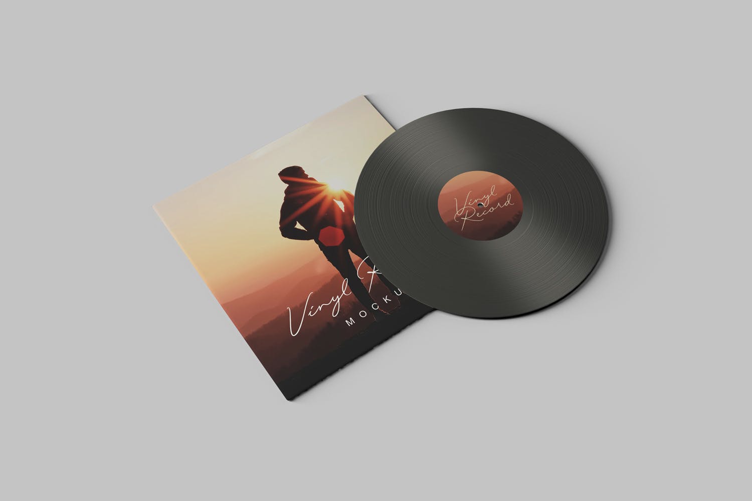 音乐CD唱片包装盒设计样机模板 Vinyl Record Mockups插图(5)
