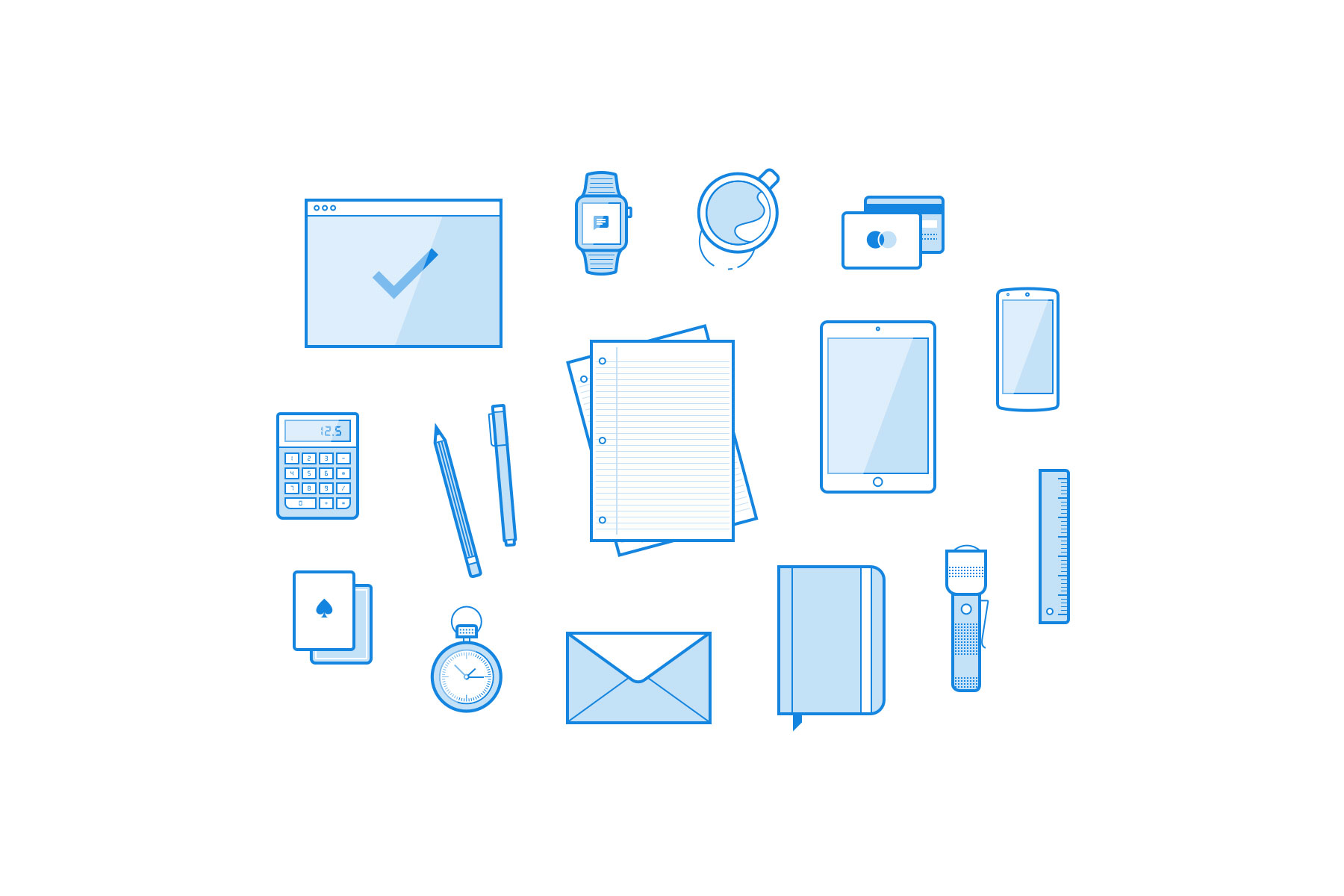 16 枚线性小插画