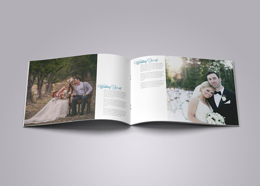 现代时尚简约风格婚纱照画册设计模板 Wedding Photo Album插图(1)