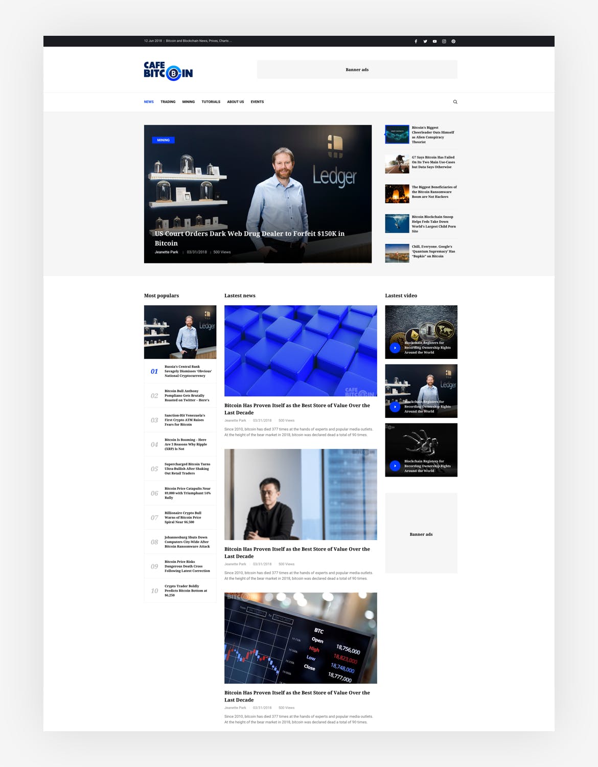 加密货币比特币主题杂志博客设计SKETCH模板 Crypto, Bitcoin Blog & Magazine Sketch Template插图(4)