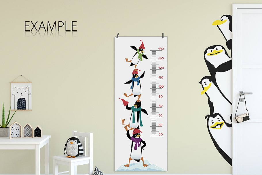 儿童卧室书房墙纸&相框样机 KIDS Interior WALL & FRAMES Mockup 3插图(17)