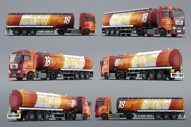 半挂车半挂卡车外观喷漆图案样机模板 Trucks Mock-Up插图(11)