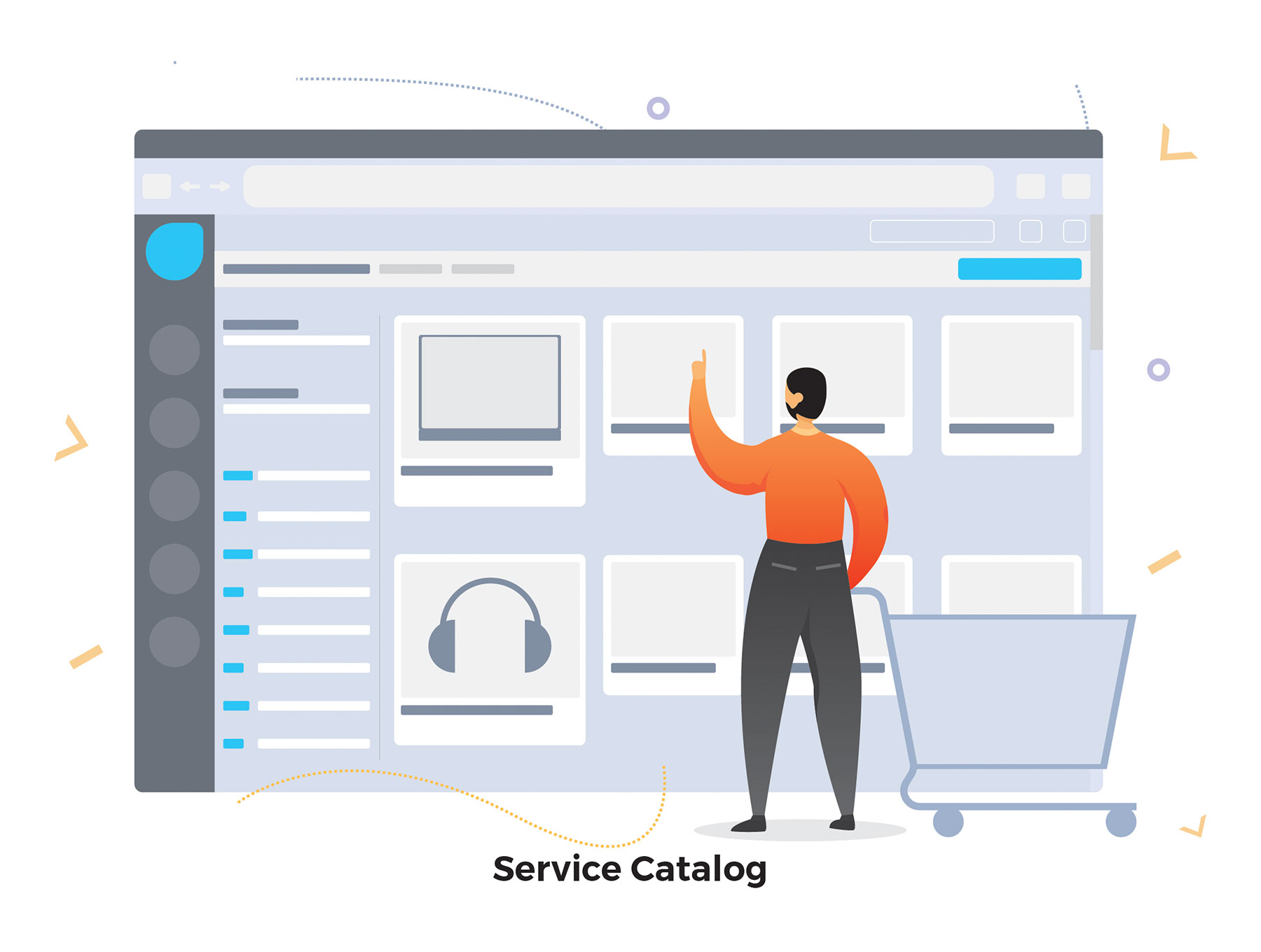 互联网CRM业务概念扁平化风格插画下载[Ai]插图(6)
