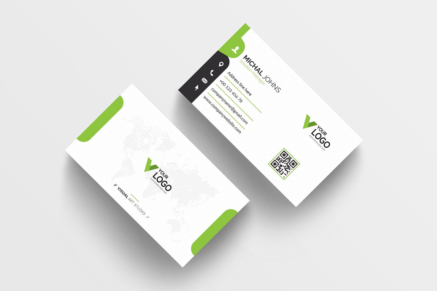 世界地图背景企业素材库精选名片模板 Business Card插图(2)