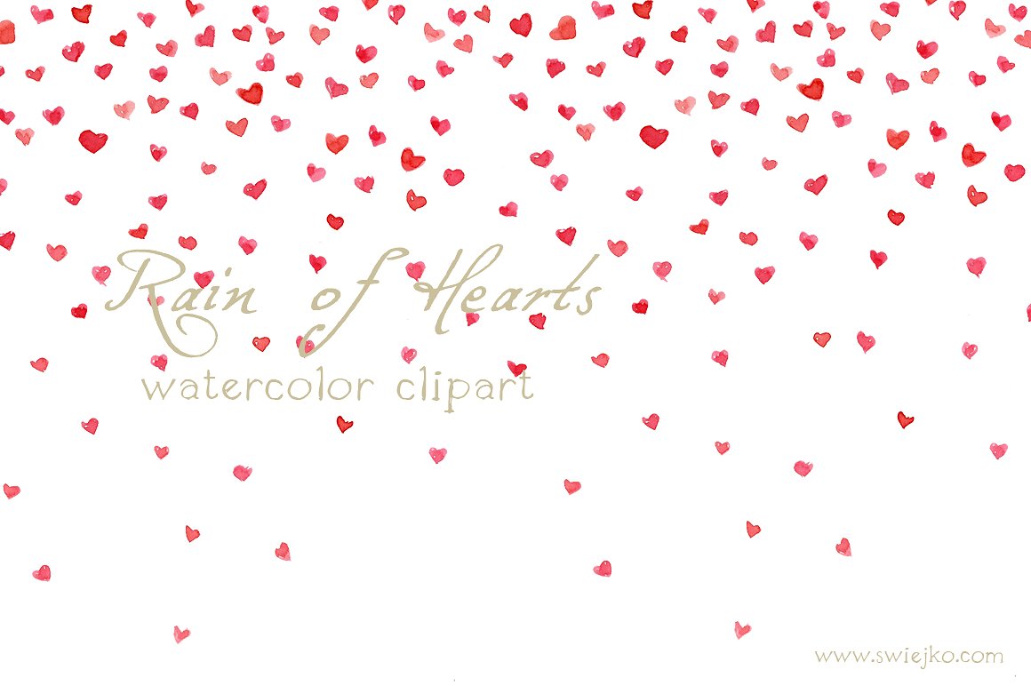 红色情人节心形剪贴画 Hearts, Valentine’s Day插图