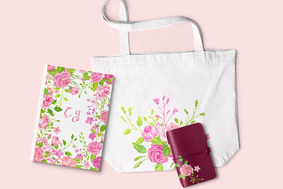 美丽浪漫的英国传统玫瑰剪贴画合集 Watercolor English Rose Clipart插图(6)