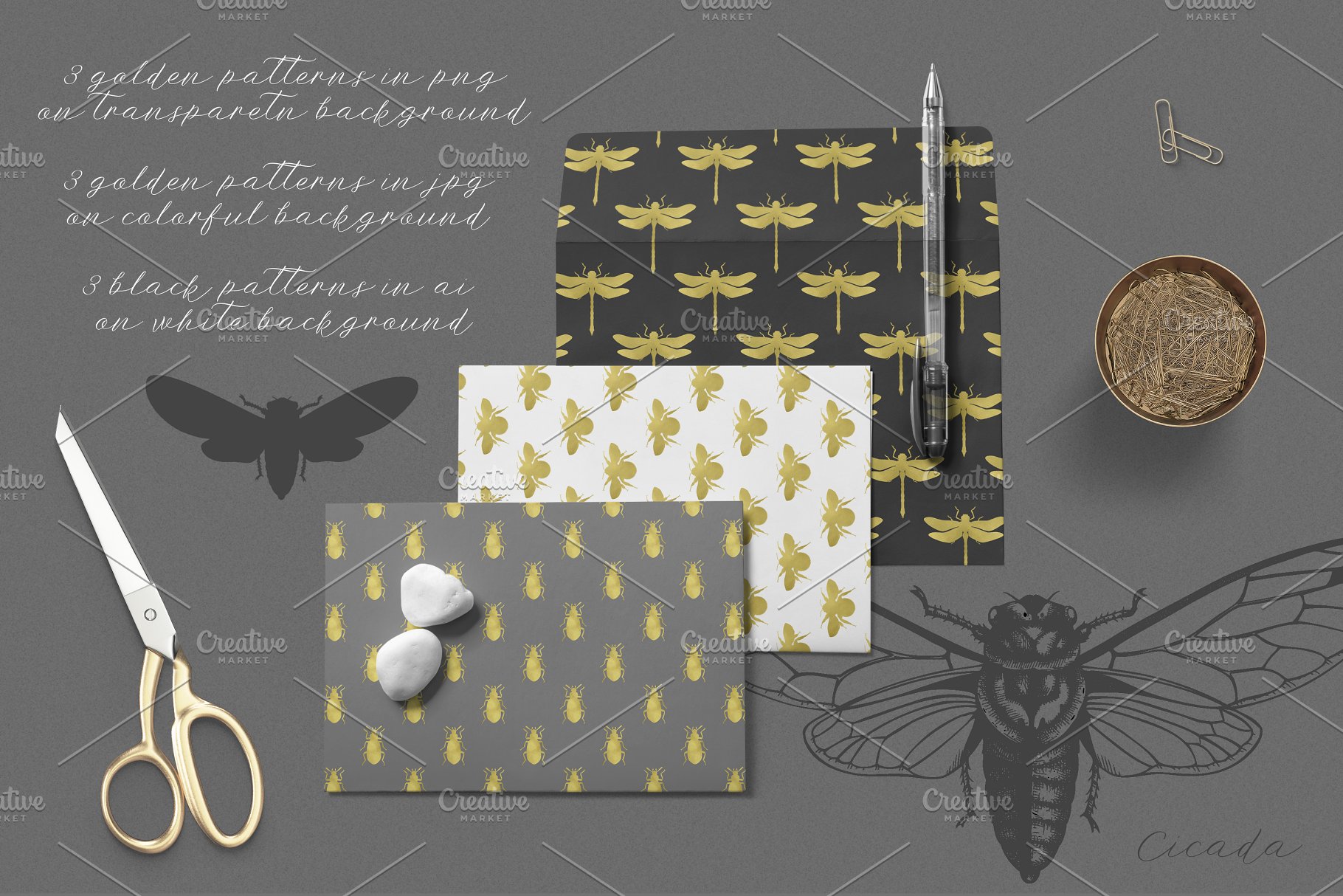 昆虫矢量插图集 Vector Insects Illustrations Set插图(10)