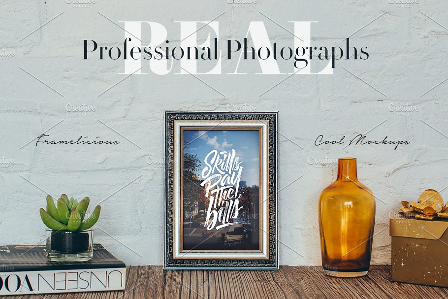 古董画框相框样机合集 Framelicious! 45 Frame Mockups插图(1)